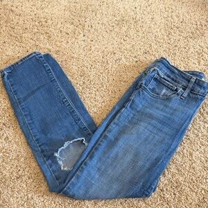Levi's Blue Skinny Jeans with Distressed Knee